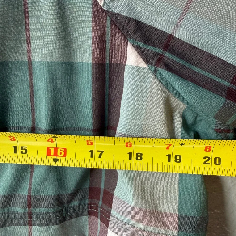 L.L.Bean Plaid Colorblock Quarter‎ Zip Pullover Jacket •M Petite • Pink & Green